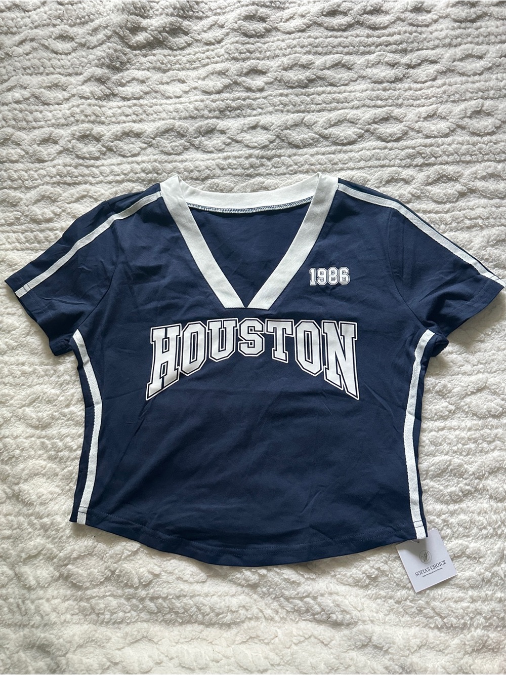 Houston Navy V-Neck Tee